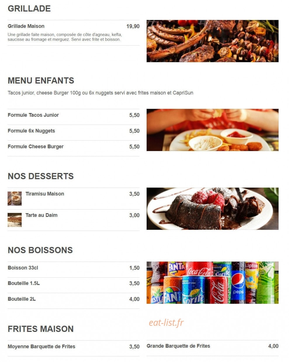 Show Burger — carte page 6