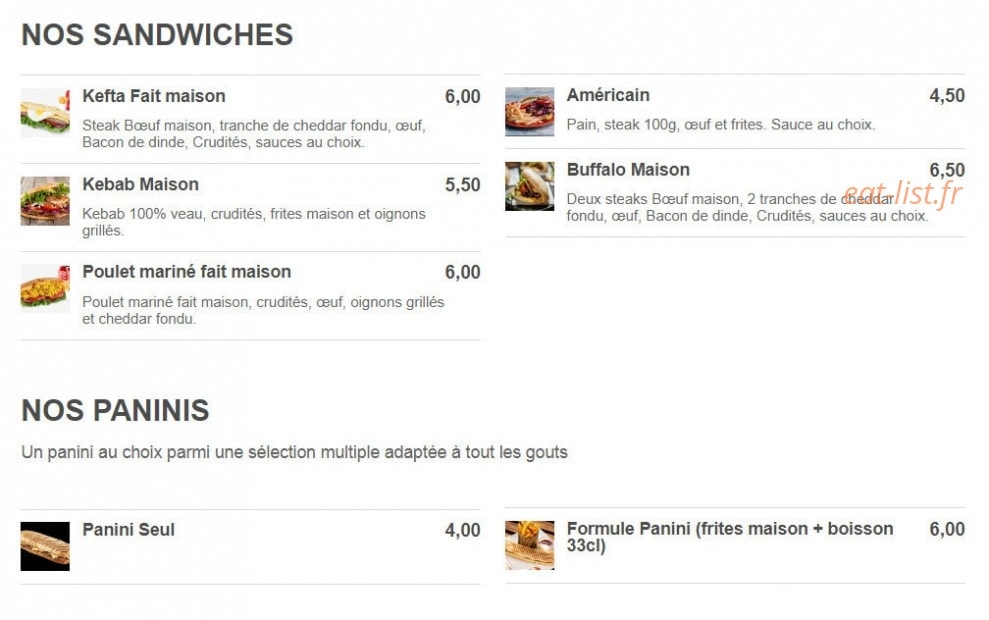 Show Burger — carte page 4