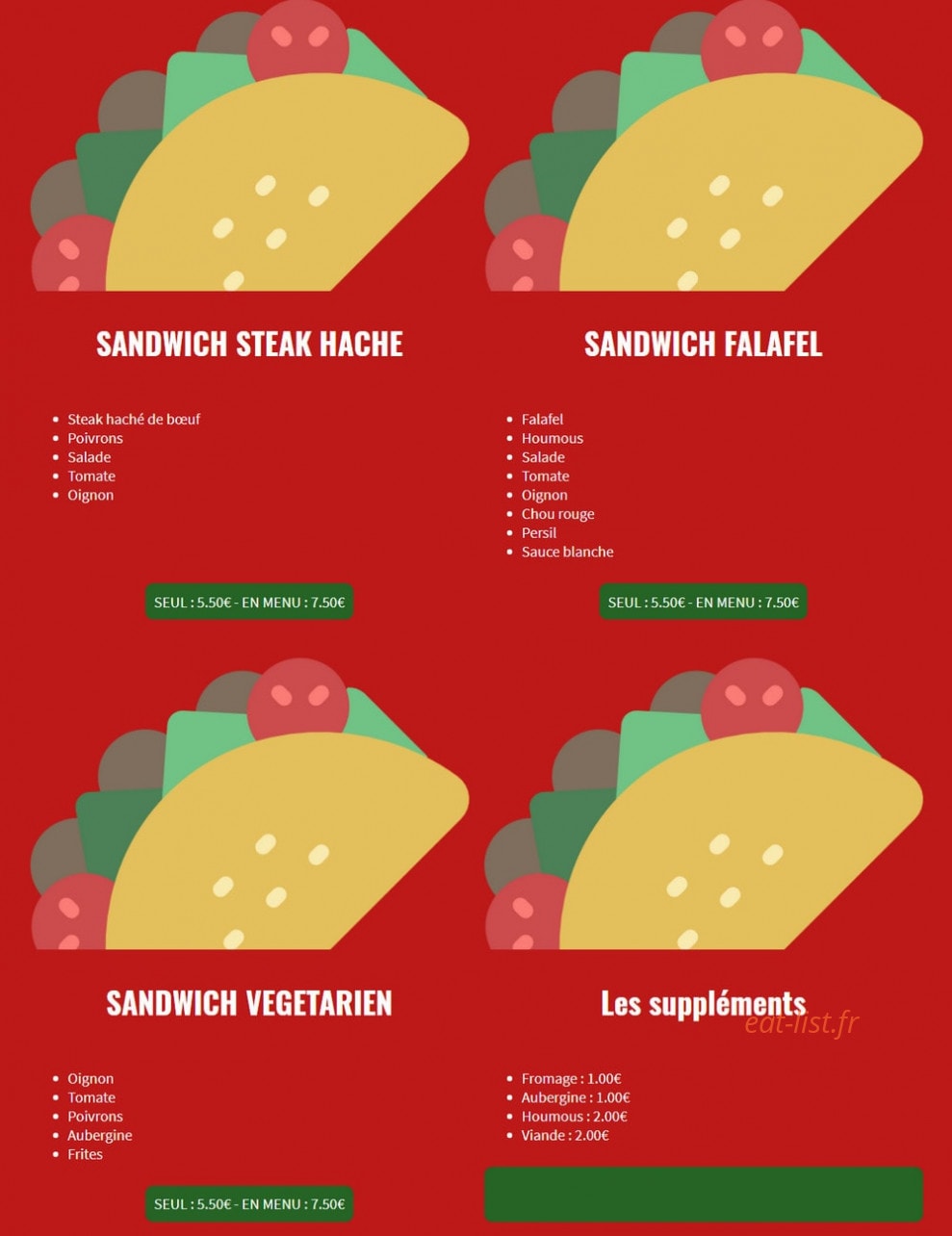 Show Pizza — carte page 5