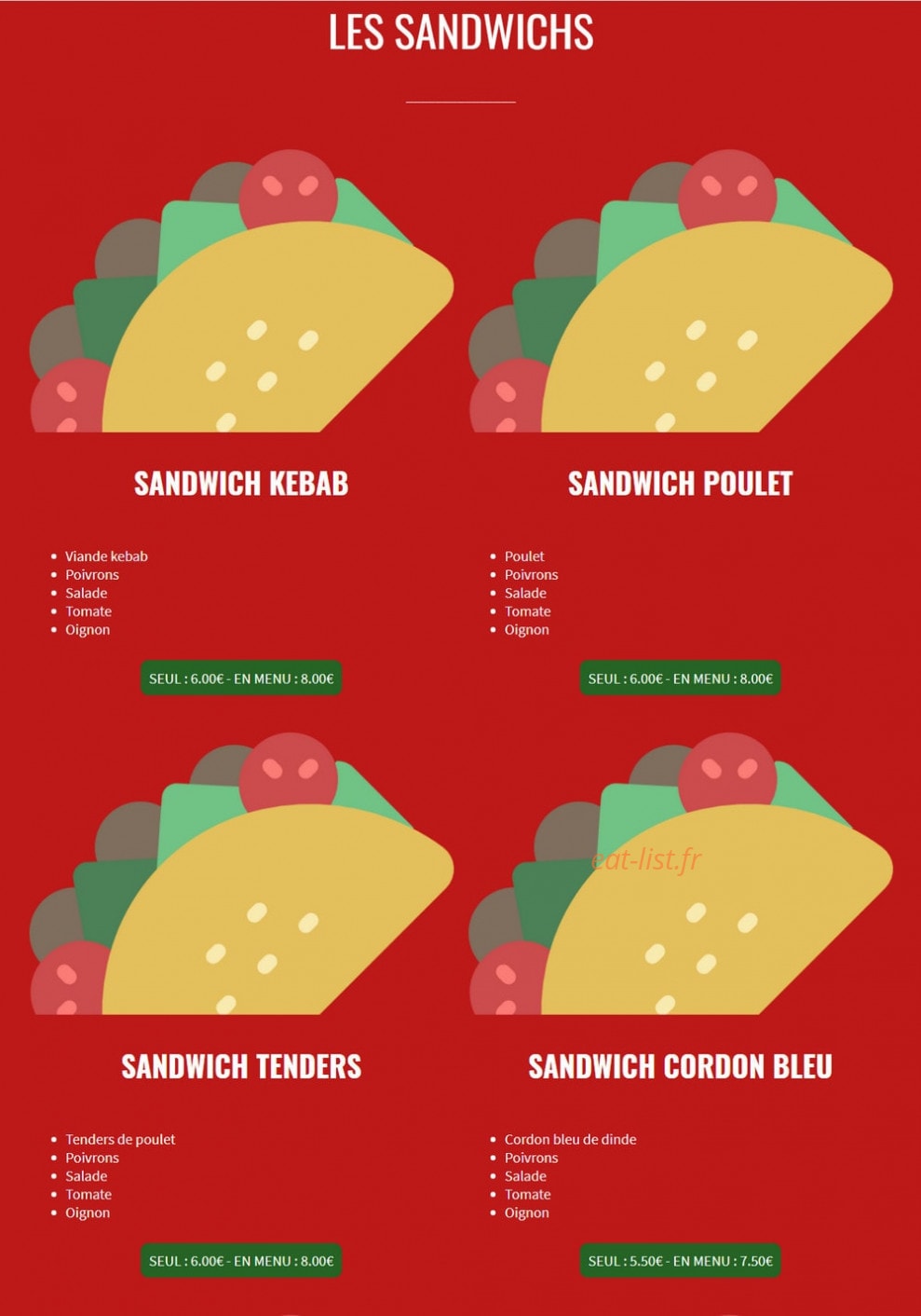 Show Pizza — carte page 4