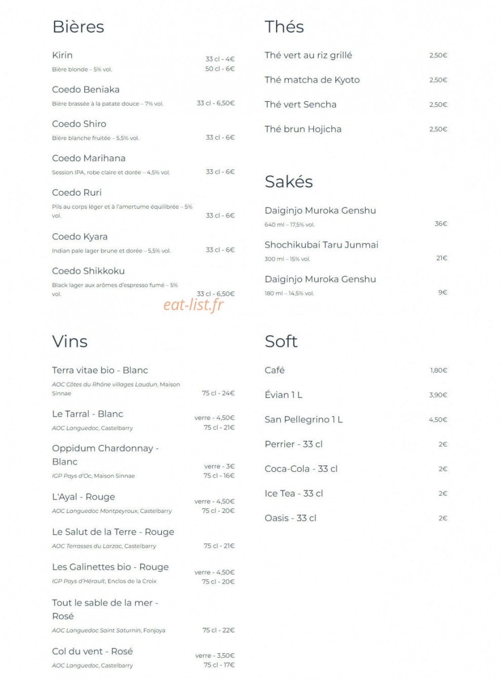 Shoyu — carte page 2
