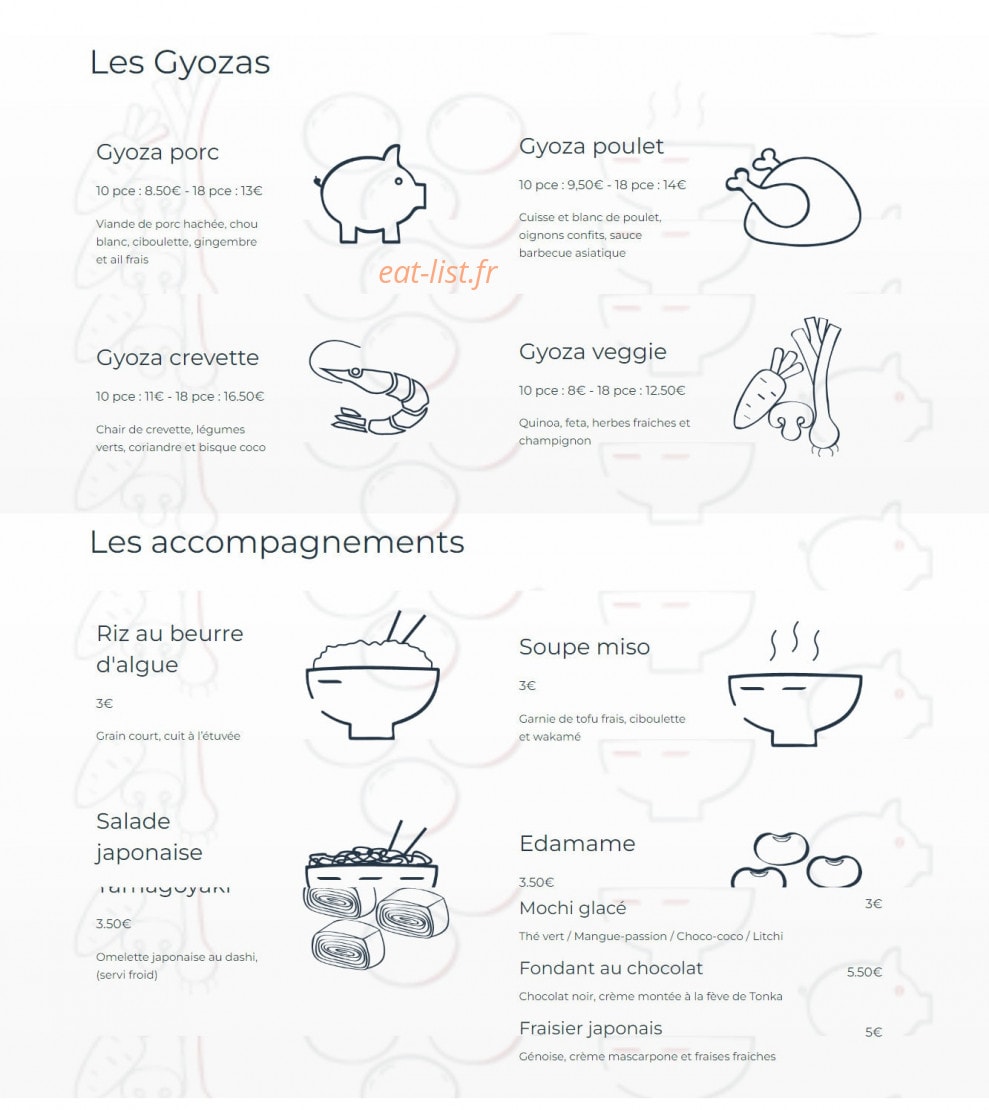 Shoyu — carte page 1