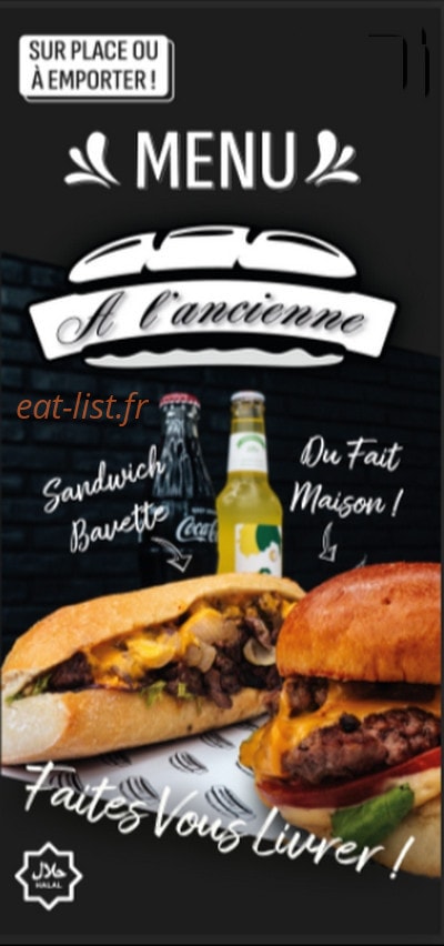 Snack À l'ancienne — carte page 1