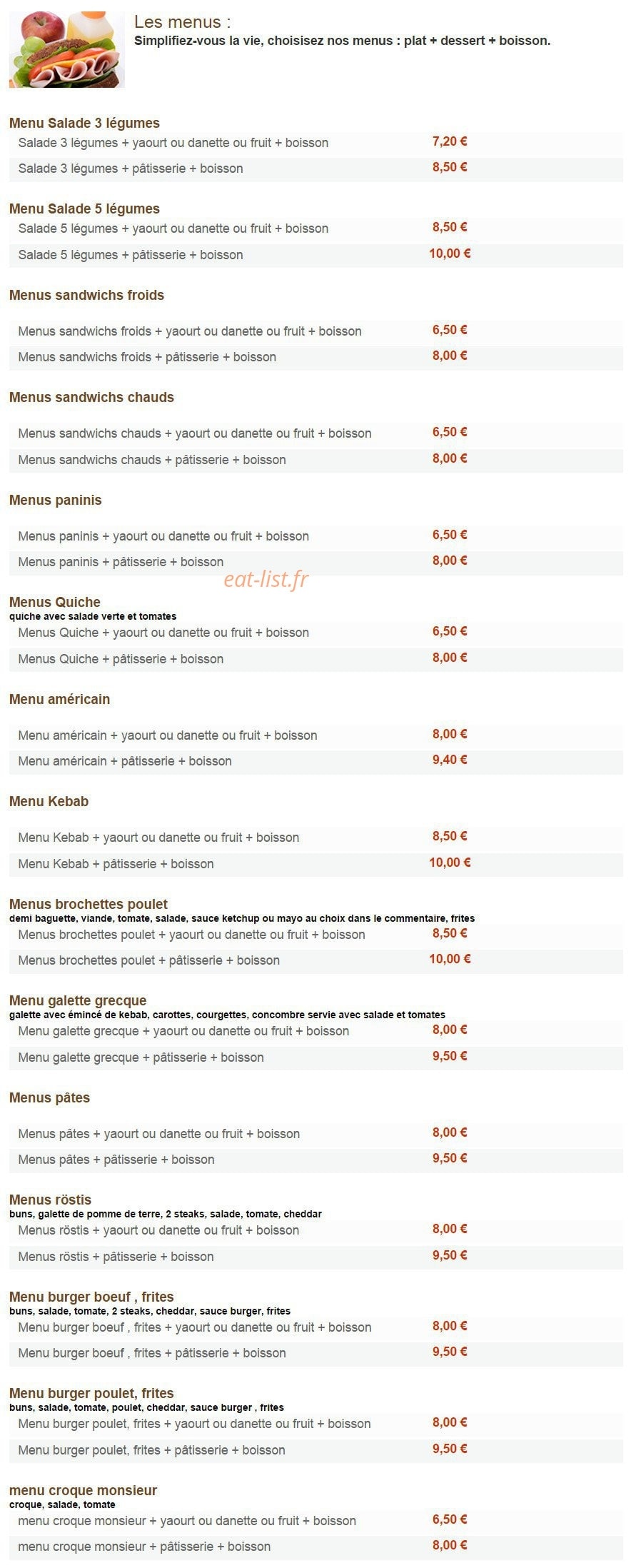 Snack Capucine — carte page 5