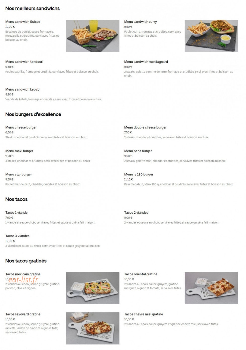Star Food — carte page 2