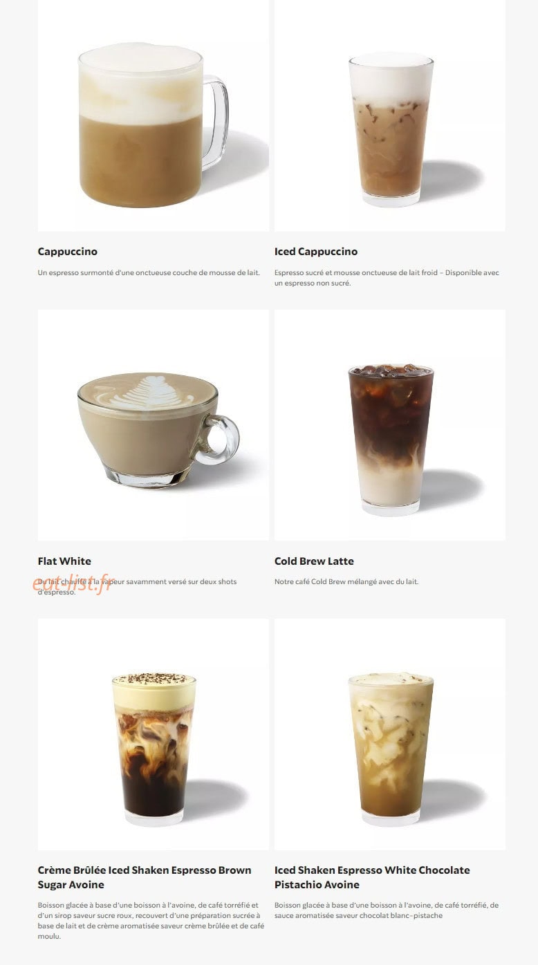 Starbucks Coffee — carte page 2