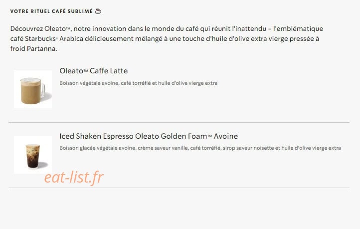 Starbucks Coffee — carte page 24