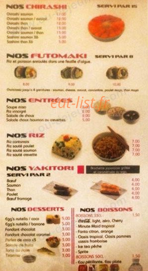 Sushi Best — carte page 2