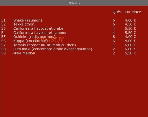 Sushi Boat — carte page 2