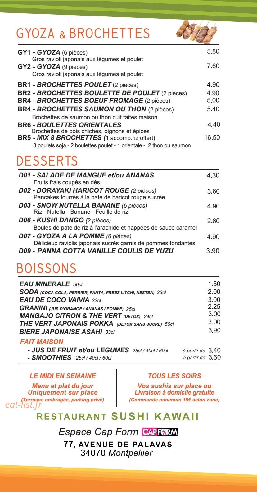 Sushi kawaii — carte page 6