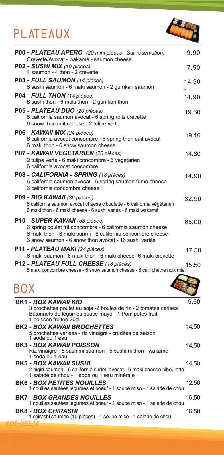 Sushi kawaii — carte page 5
