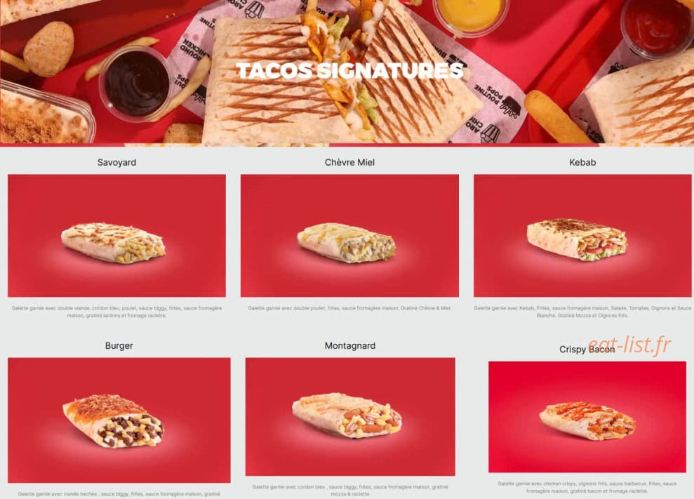 Tacos Avenue — carte page 2