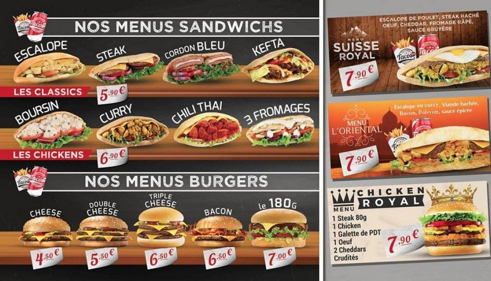 Tacos One — carte page 2