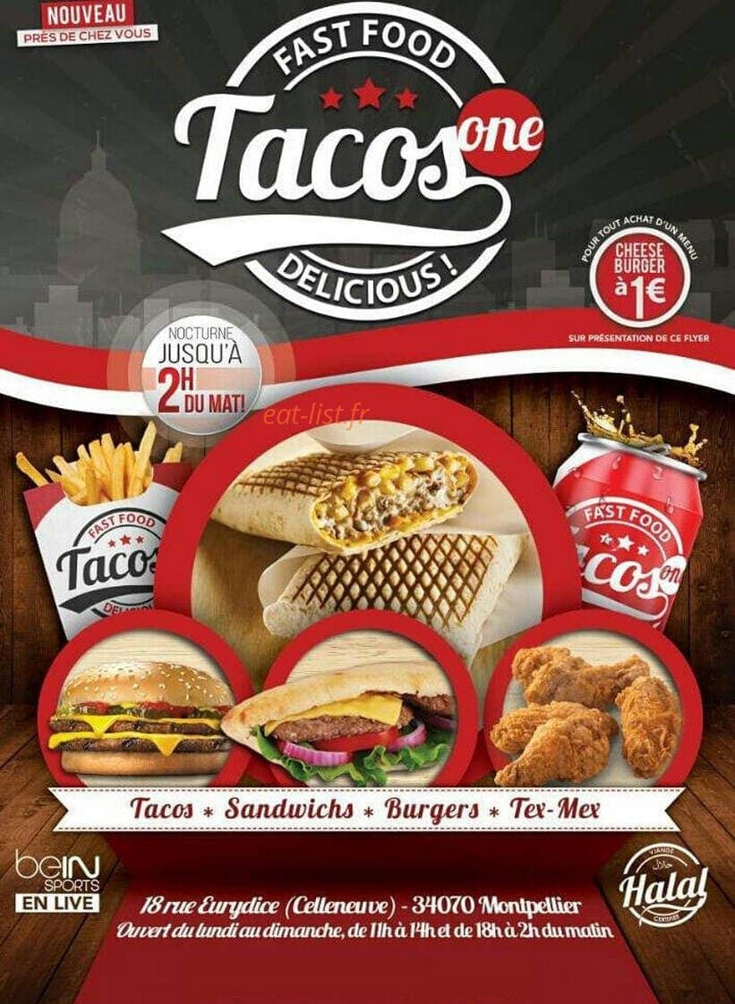 Tacos One — carte page 1