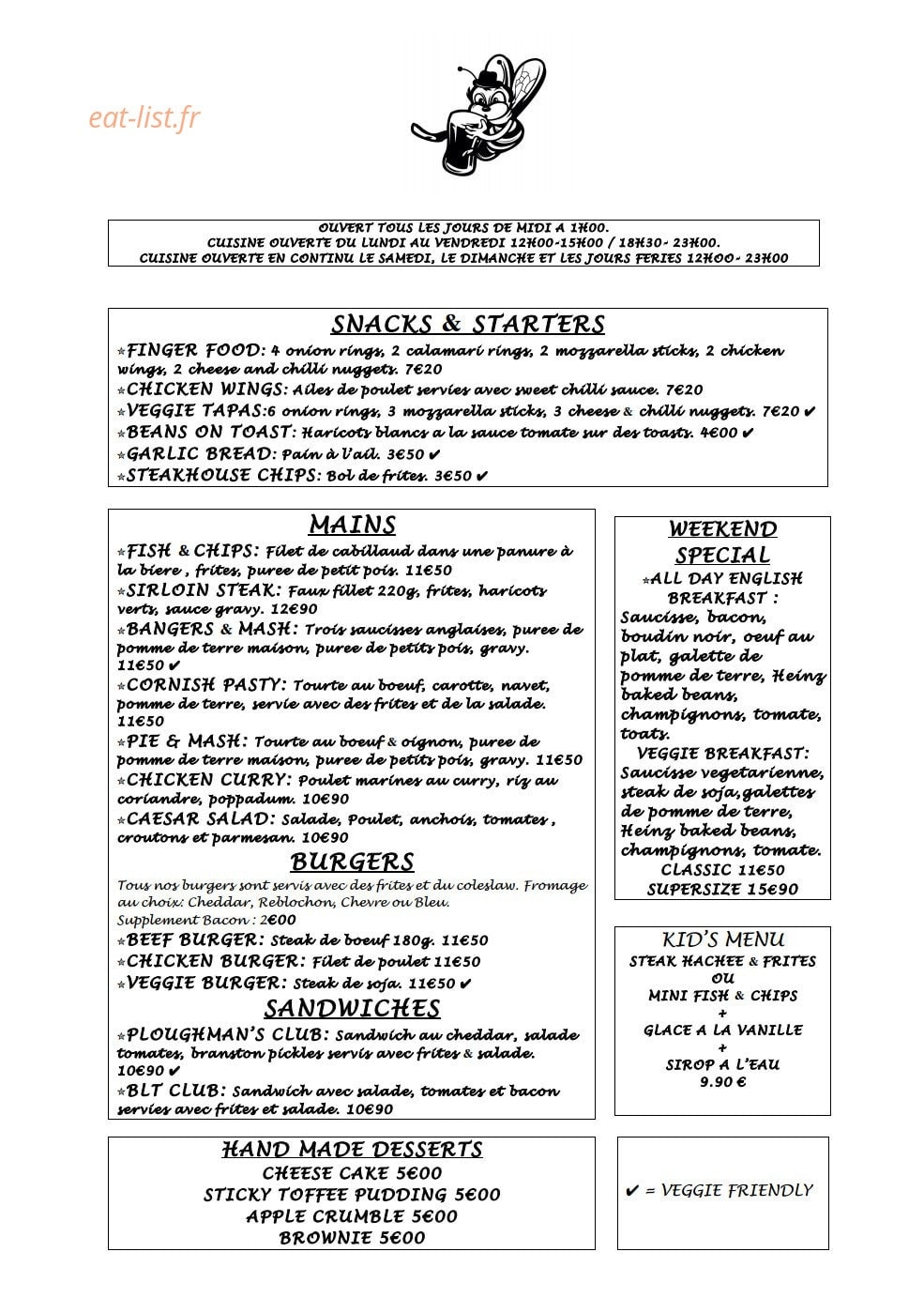 The Beehive — carte page 1