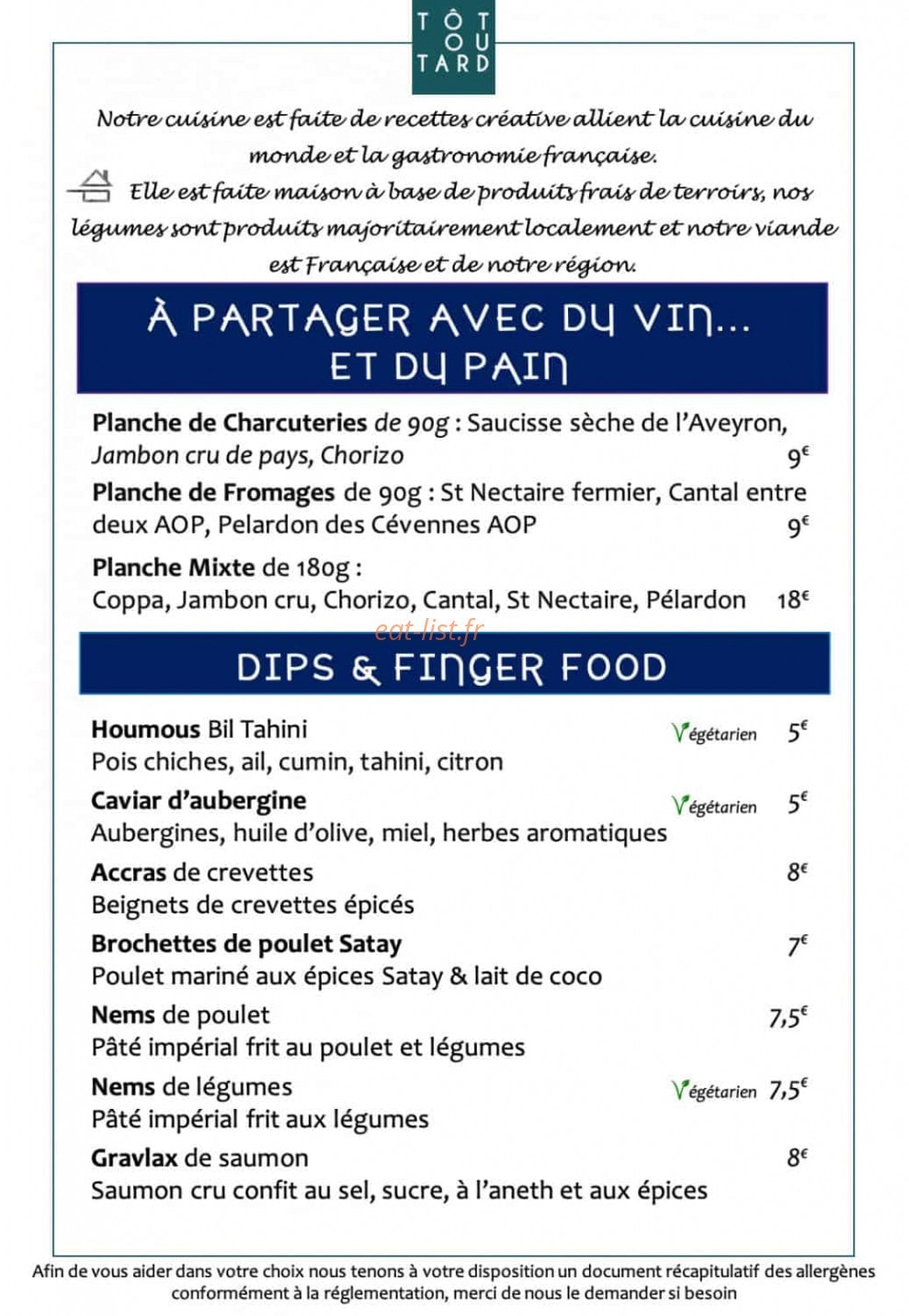 Tôt ou Tard — carte page 4