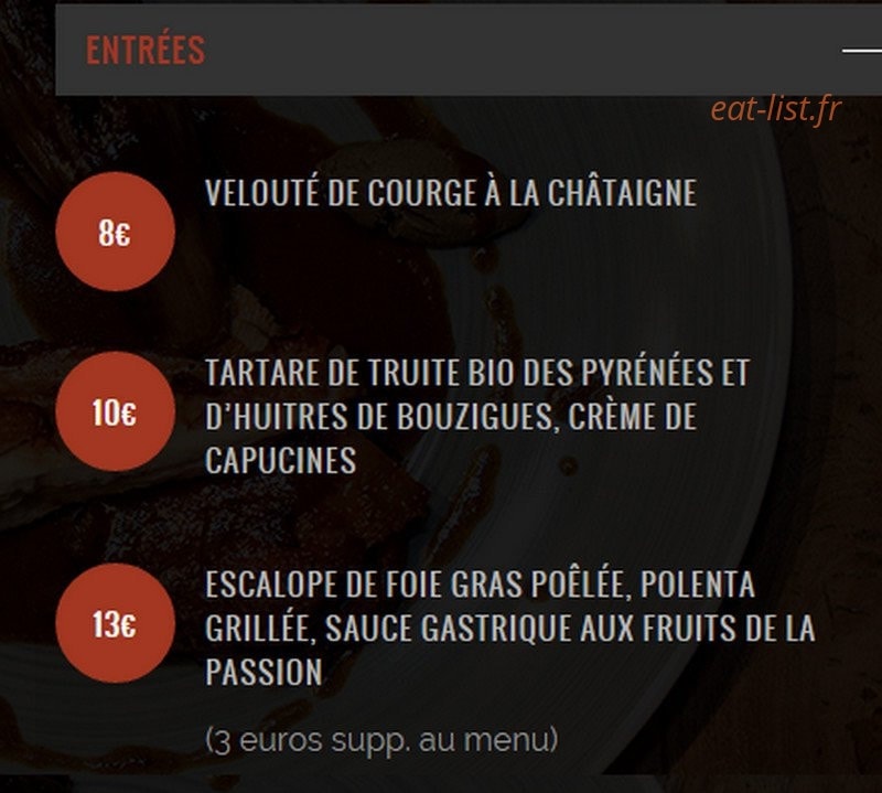V.restaurant — carte page 2