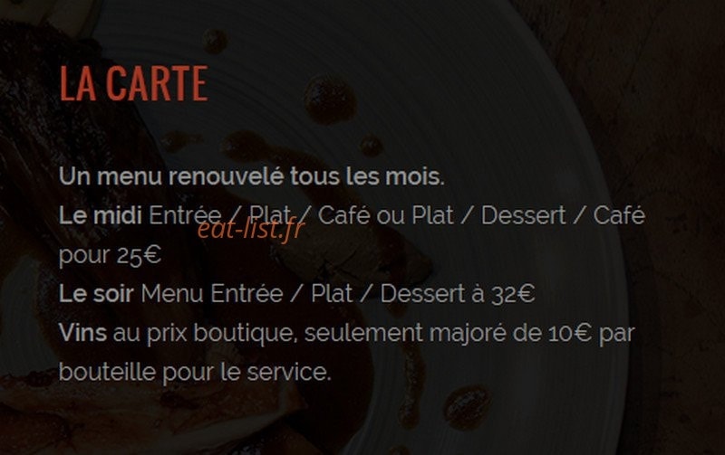 V.restaurant — carte page 1
