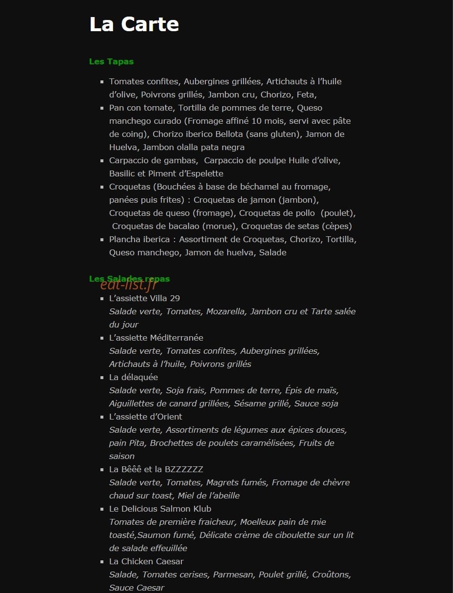 Villa 29 — carte page 1