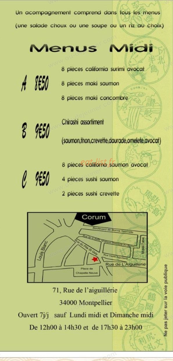 Wasabi Sushi — carte page 2
