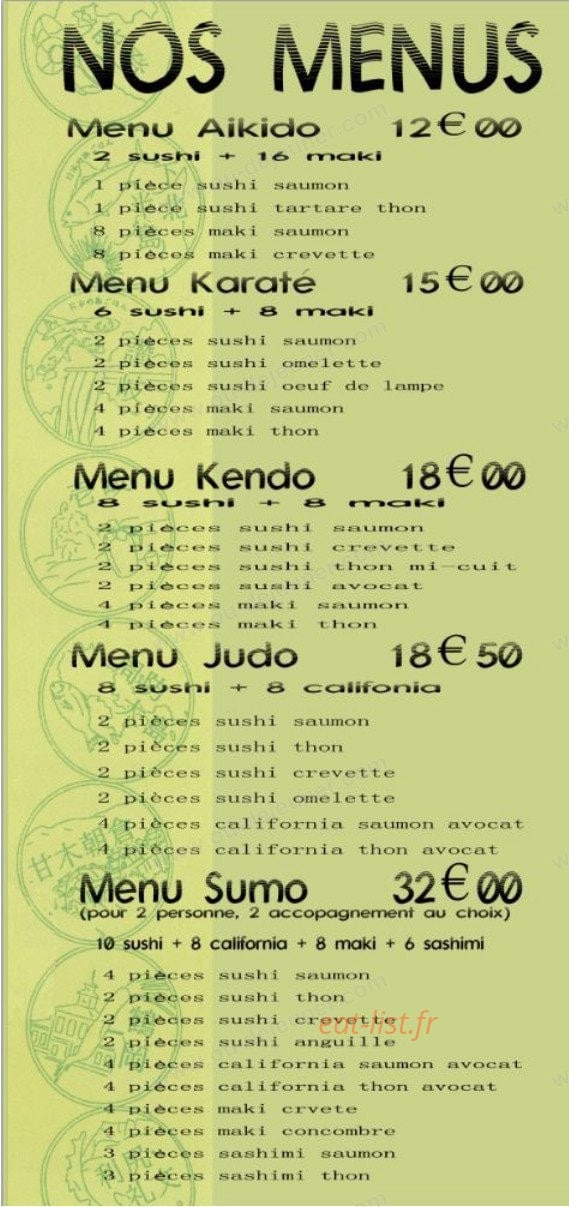Wasabi Sushi — carte page 3