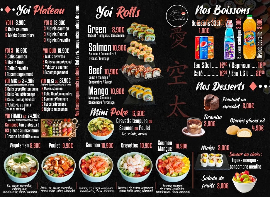Carte et menu de yoi sushi à Montpellier — 3