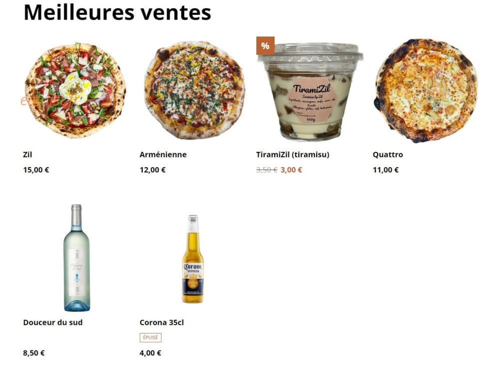 Zil Pizza — carte page 1