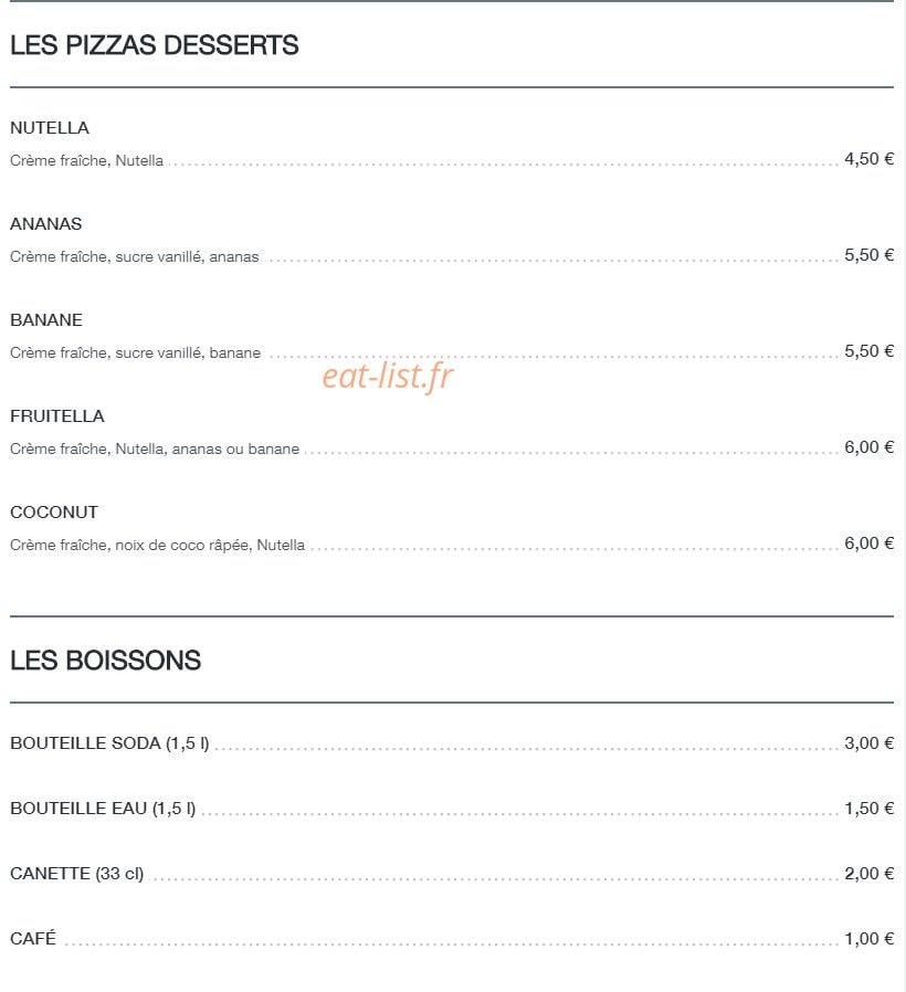 Absolut'Pizza — carte page 4