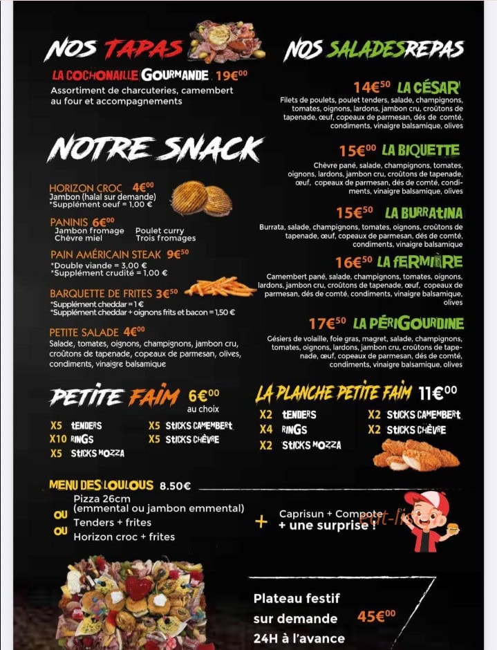 Horizon pizza — carte page 5