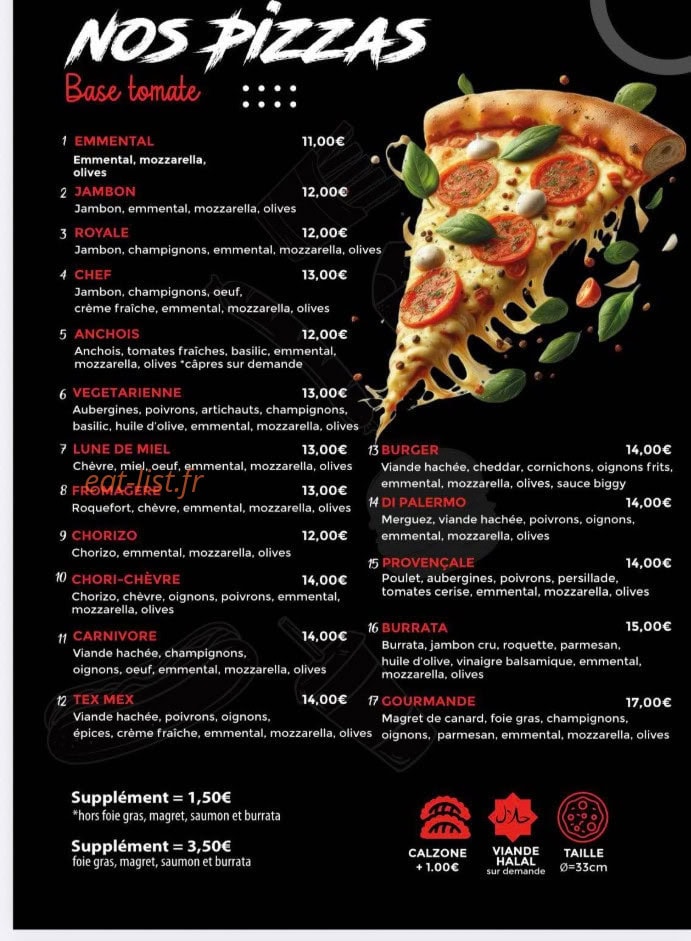 Horizon pizza — carte page 1