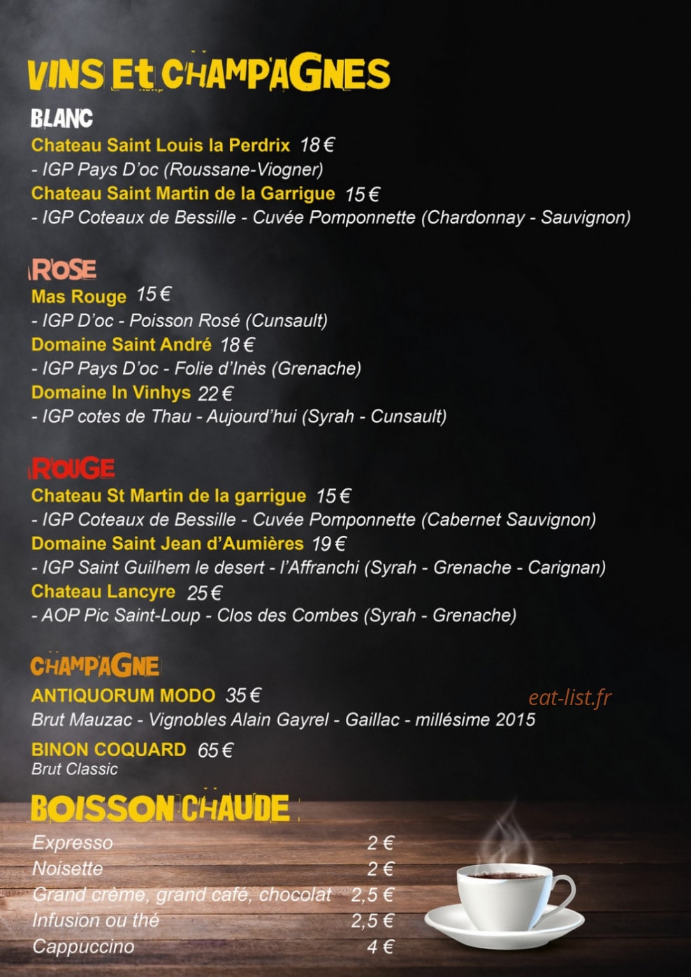 Horizon pizza — carte page 12