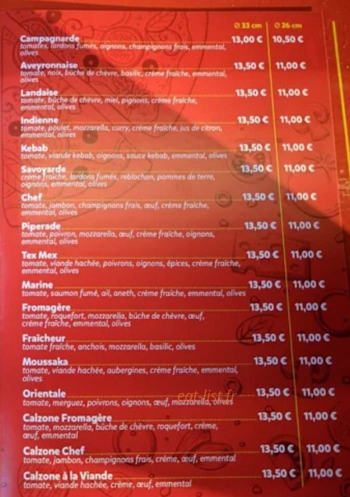 Jo Pizza — carte page 3