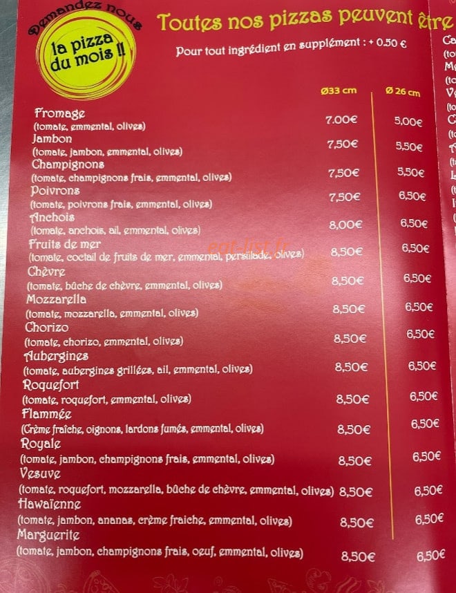 Jo Pizza — carte page 2