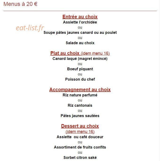 L'Orchidée — carte page 2