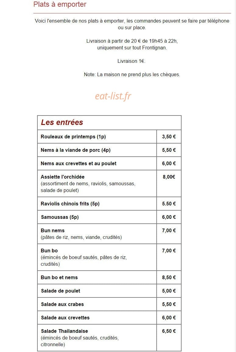 L'Orchidée — carte page 5