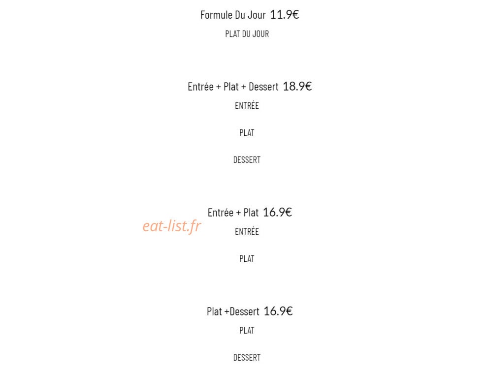 La Brasserie des Sens — carte page 2
