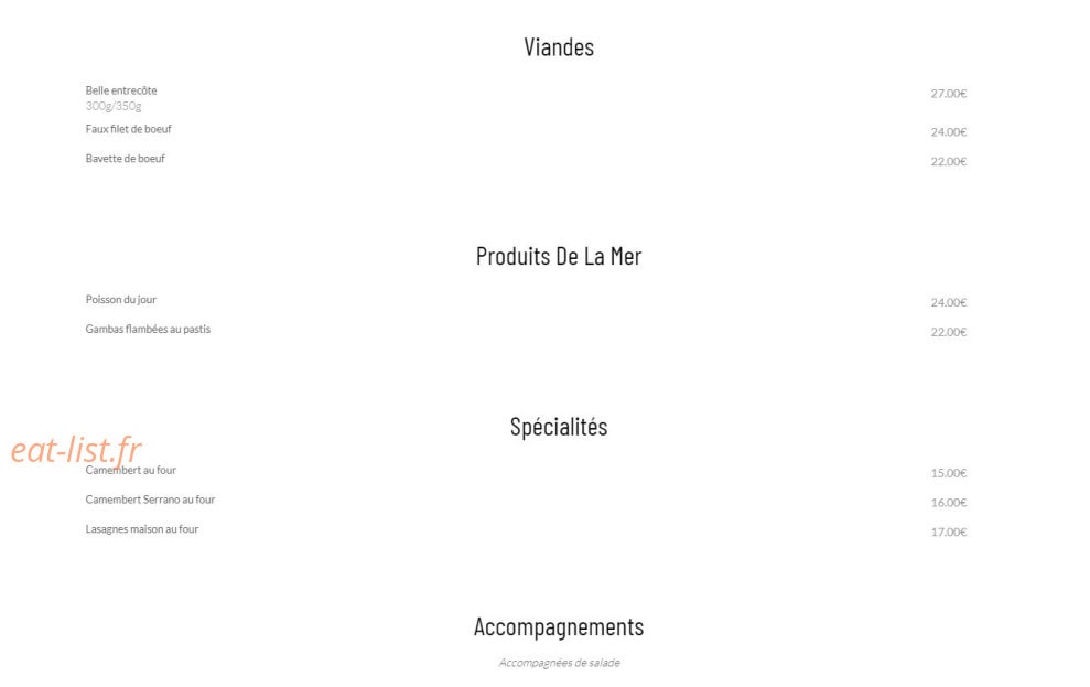 La Brasserie des Sens — carte page 3