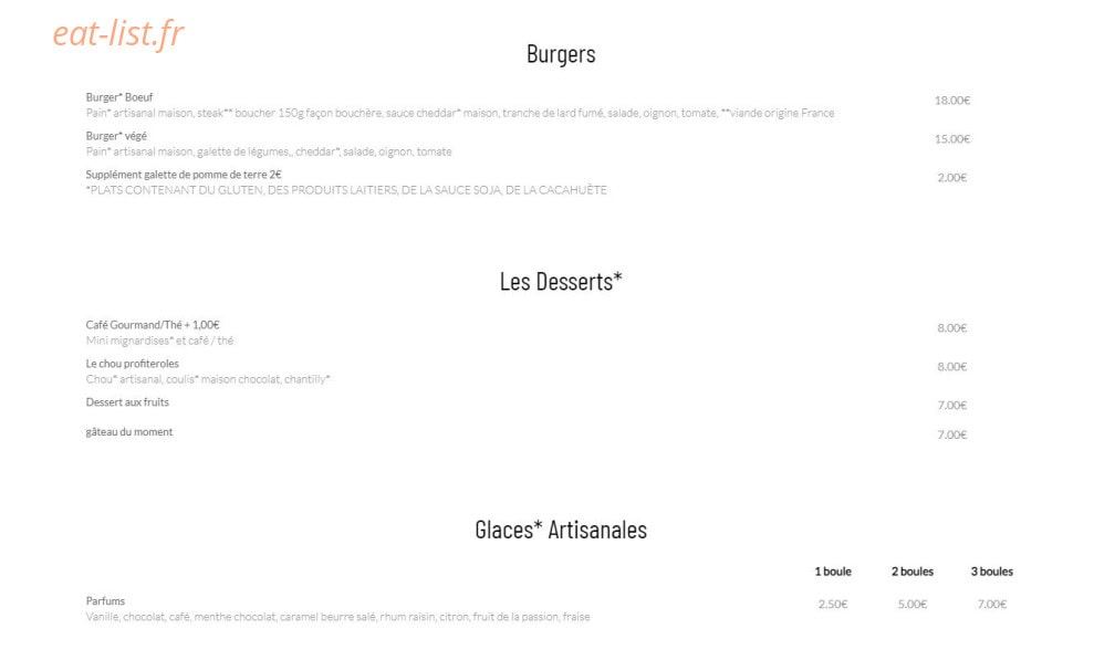 La Brasserie des Sens — carte page 4
