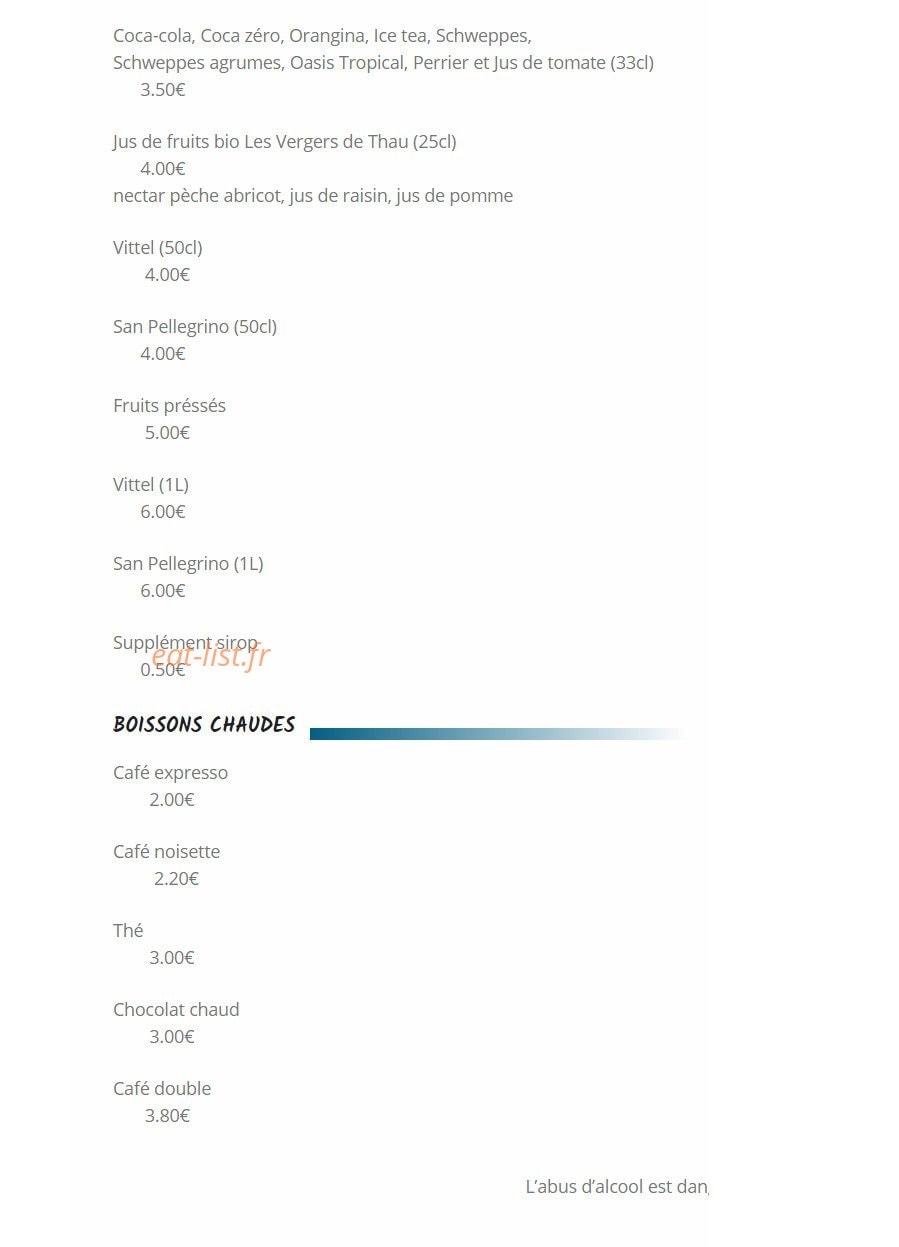 La Pirogue — carte page 9