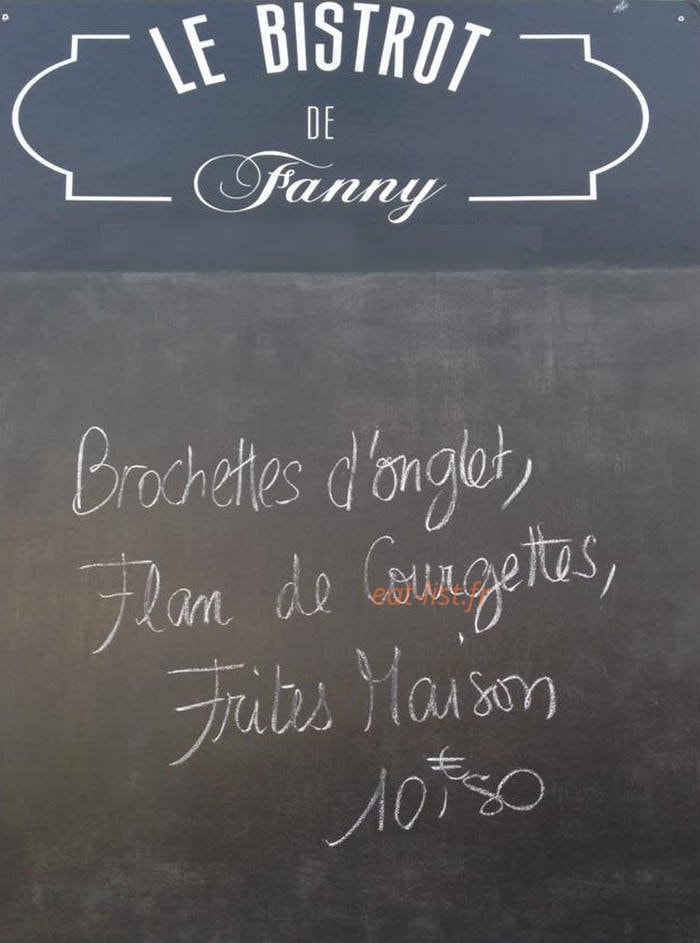 Le Bistrot de Fanny — carte page 1