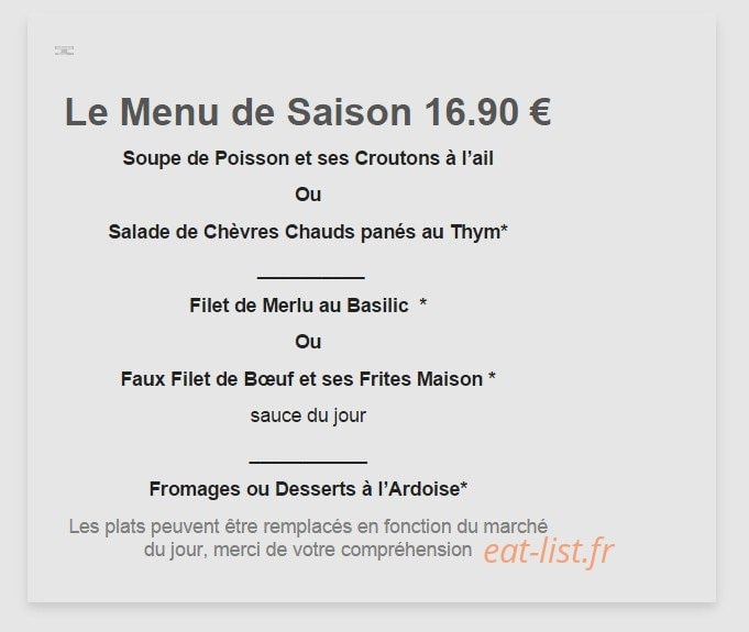 Le Goût Des Hôtes — carte page 1
