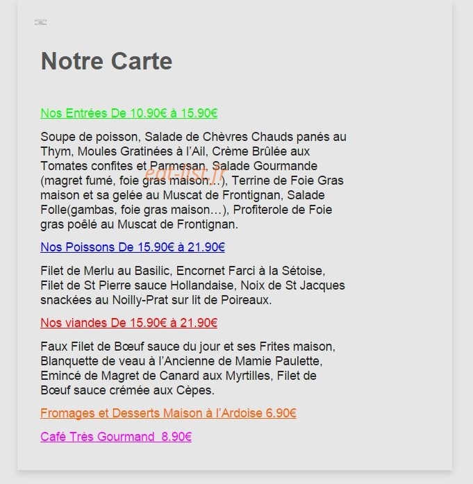 Le Goût Des Hôtes — carte page 3