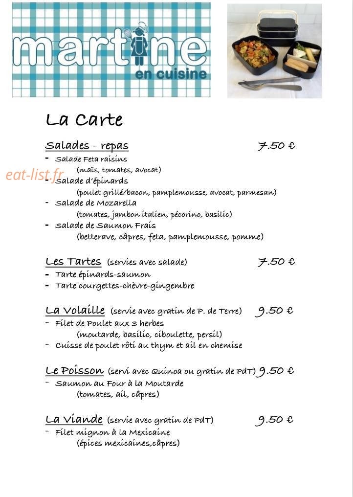 Martine en Cuisine — carte page 3