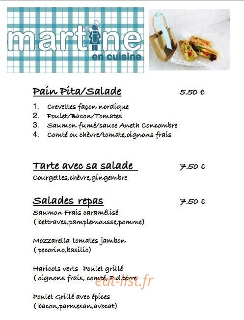 Martine en Cuisine — carte page 4