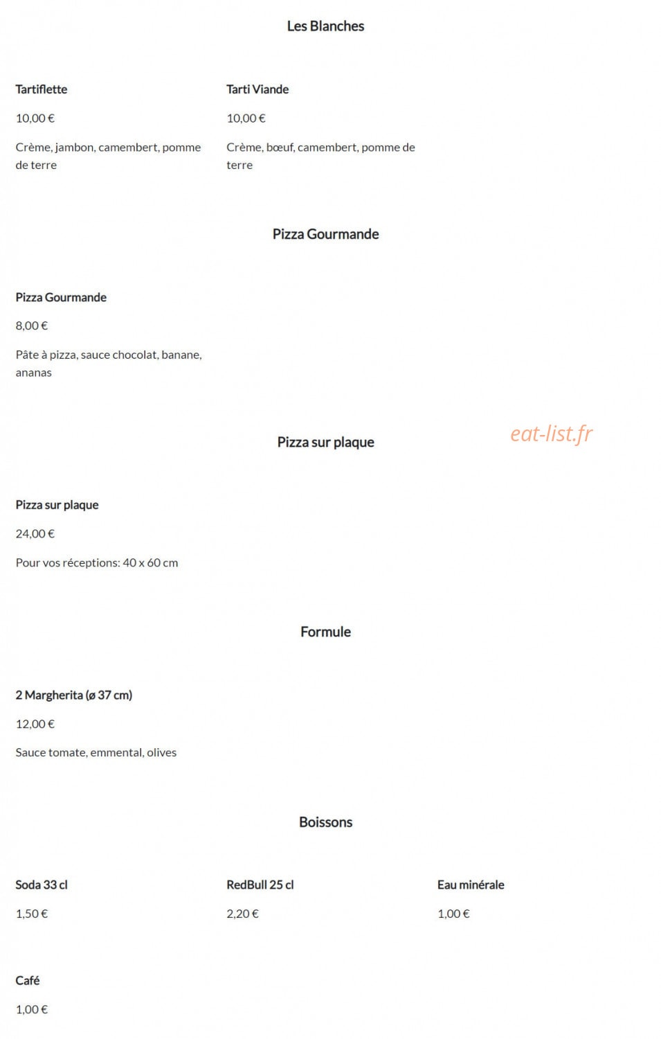 Pâte à Pizza — carte page 2