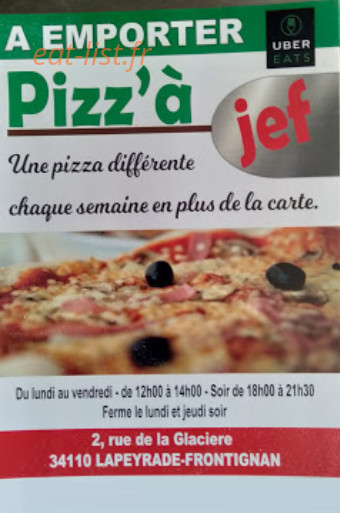 Pizz'a Jef — carte page 1