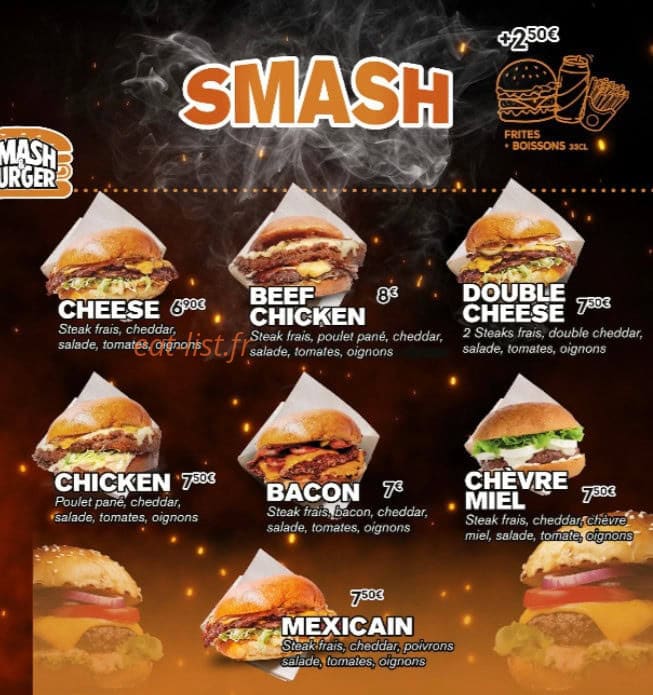 Smash & Burger — carte page 1