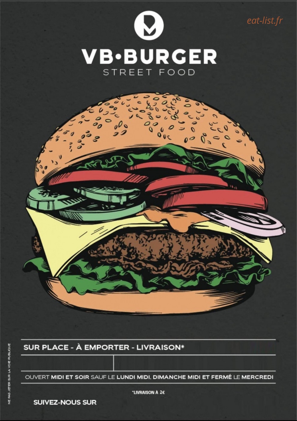 VB Burger — carte page 1
