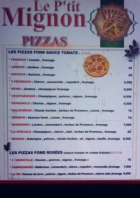 Le p'tit Mignon — carte page 1