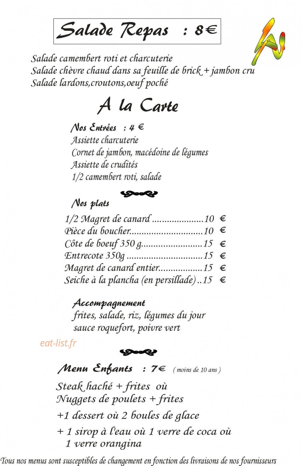 Chez Lolo et Nat — carte page 3